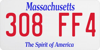 MA license plate 308FF4