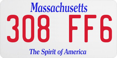 MA license plate 308FF6