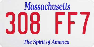 MA license plate 308FF7