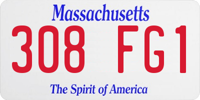 MA license plate 308FG1