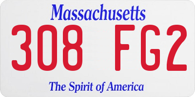 MA license plate 308FG2