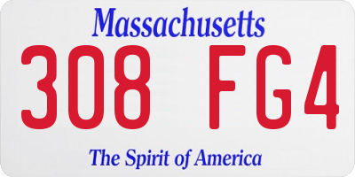MA license plate 308FG4