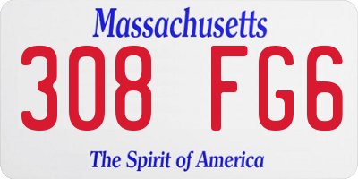 MA license plate 308FG6