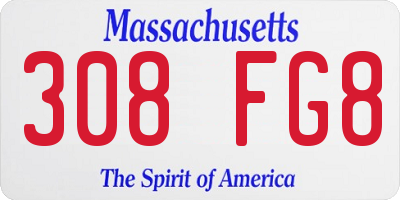 MA license plate 308FG8