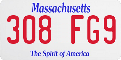 MA license plate 308FG9