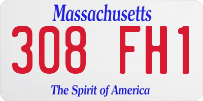 MA license plate 308FH1
