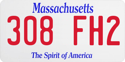MA license plate 308FH2