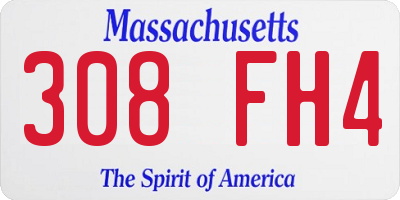 MA license plate 308FH4