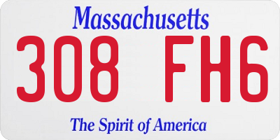 MA license plate 308FH6