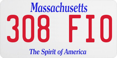 MA license plate 308FI0