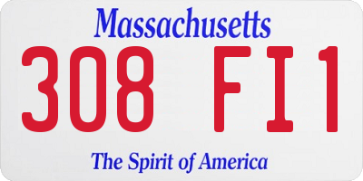 MA license plate 308FI1