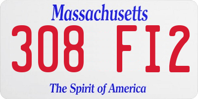 MA license plate 308FI2