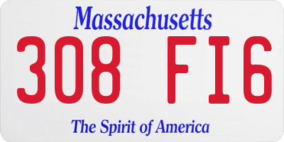 MA license plate 308FI6