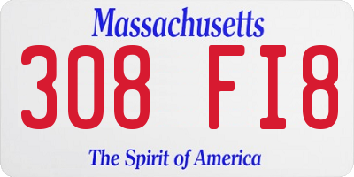 MA license plate 308FI8