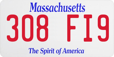 MA license plate 308FI9