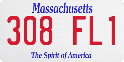 MA license plate 308FL1