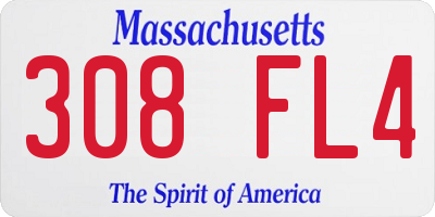 MA license plate 308FL4