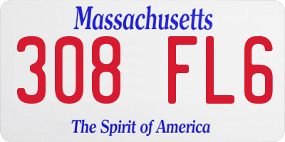 MA license plate 308FL6