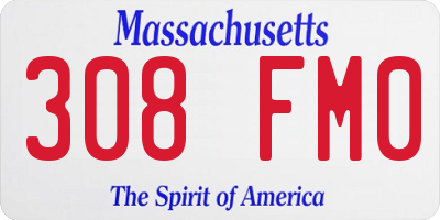 MA license plate 308FM0