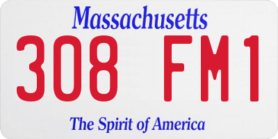 MA license plate 308FM1