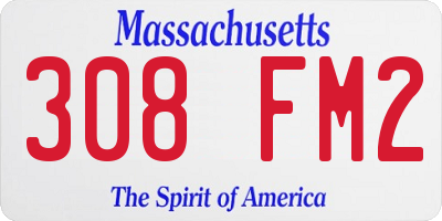 MA license plate 308FM2