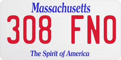 MA license plate 308FN0