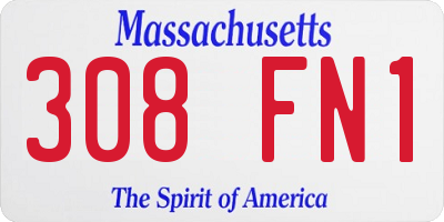 MA license plate 308FN1