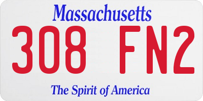 MA license plate 308FN2