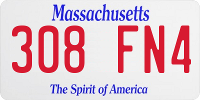 MA license plate 308FN4