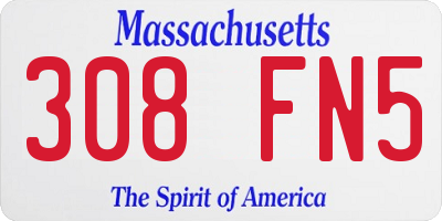MA license plate 308FN5