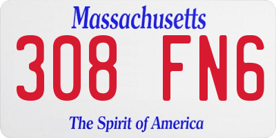 MA license plate 308FN6