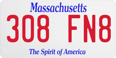 MA license plate 308FN8
