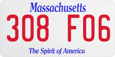 MA license plate 308FO6