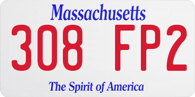 MA license plate 308FP2