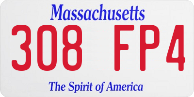 MA license plate 308FP4