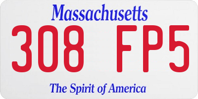 MA license plate 308FP5