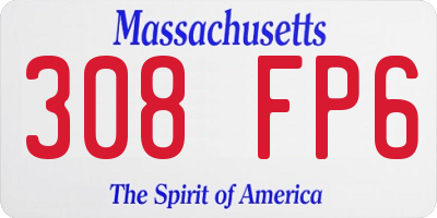 MA license plate 308FP6