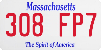 MA license plate 308FP7