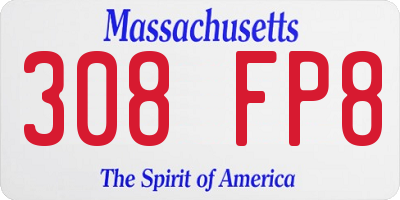 MA license plate 308FP8