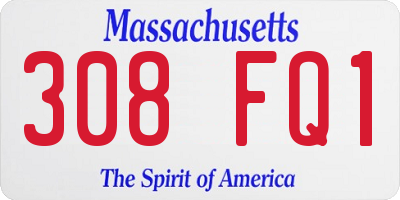 MA license plate 308FQ1