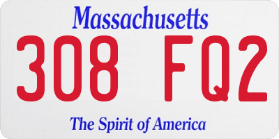 MA license plate 308FQ2