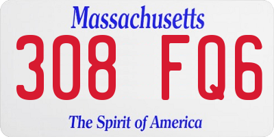 MA license plate 308FQ6