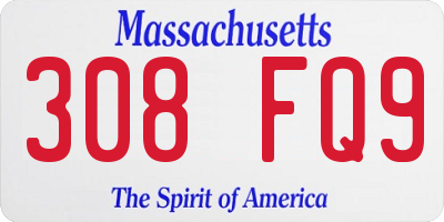 MA license plate 308FQ9