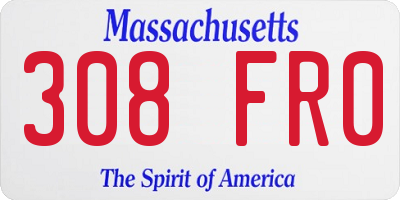 MA license plate 308FR0