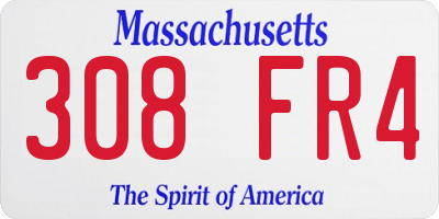 MA license plate 308FR4