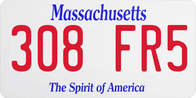 MA license plate 308FR5