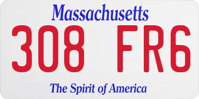 MA license plate 308FR6