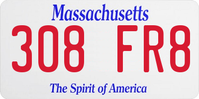 MA license plate 308FR8