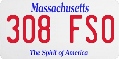 MA license plate 308FS0