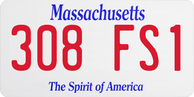 MA license plate 308FS1